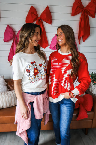 Flower Power Patchwork Top • Red