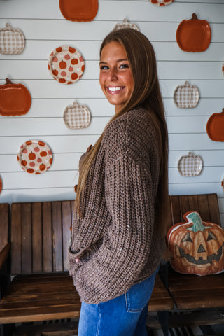 Hayrides & Bonfires Cardigan • Brown