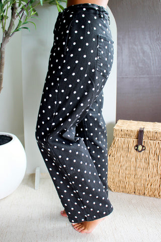 Monroe Relaxed Dotted Jean • Black