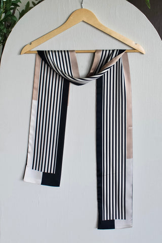 Stylish Stripes Narrow Scarf • Ivory Multi