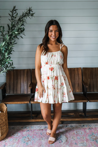 Sweet Summer Ruffle Dress • Cream Floral