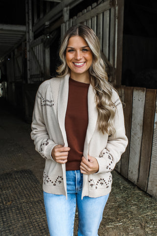 Hold Your Horses Sweater Cardigan  • Cream