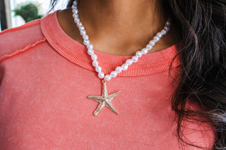Chasing Tides Starfish Necklace • Pearl