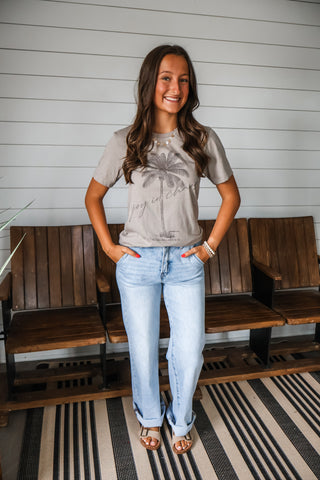 Joy In Chaos Graphic Tee • Heather Taupe