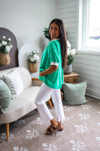 Cruise On By Linen Top • Green