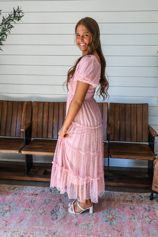 Ever After Swiss Dot Dress • Pink - FINAL SALE