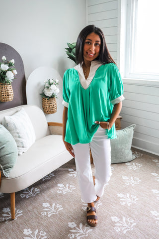 Cruise On By Linen Top • Green