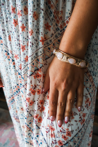 Tidal Moon Bangle Bracelet • Pink