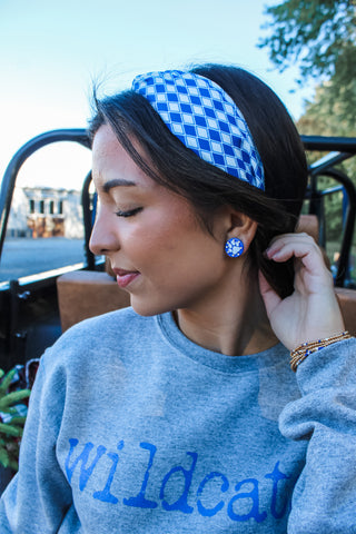 Wildcats Sparkle Stud Earrings • Blue