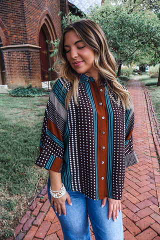 Pattern Poetry Top • Espresso Mix