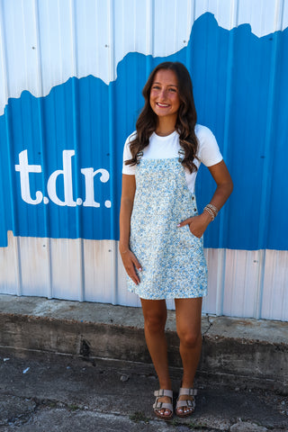 Floral Dreams Overall Dress • Blue