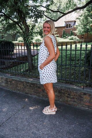 Easy Sophistication Shift Dress • Brown Dot