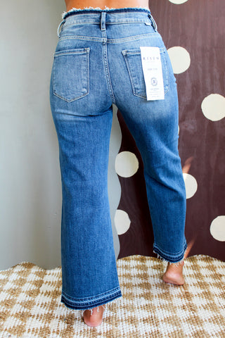 Kenzie Shadow Hem Wide Leg • Medium Wash