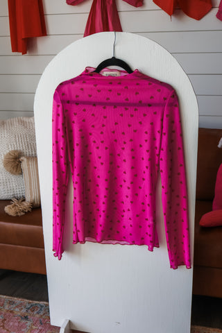 True Sweetheart Mesh Top • Pink