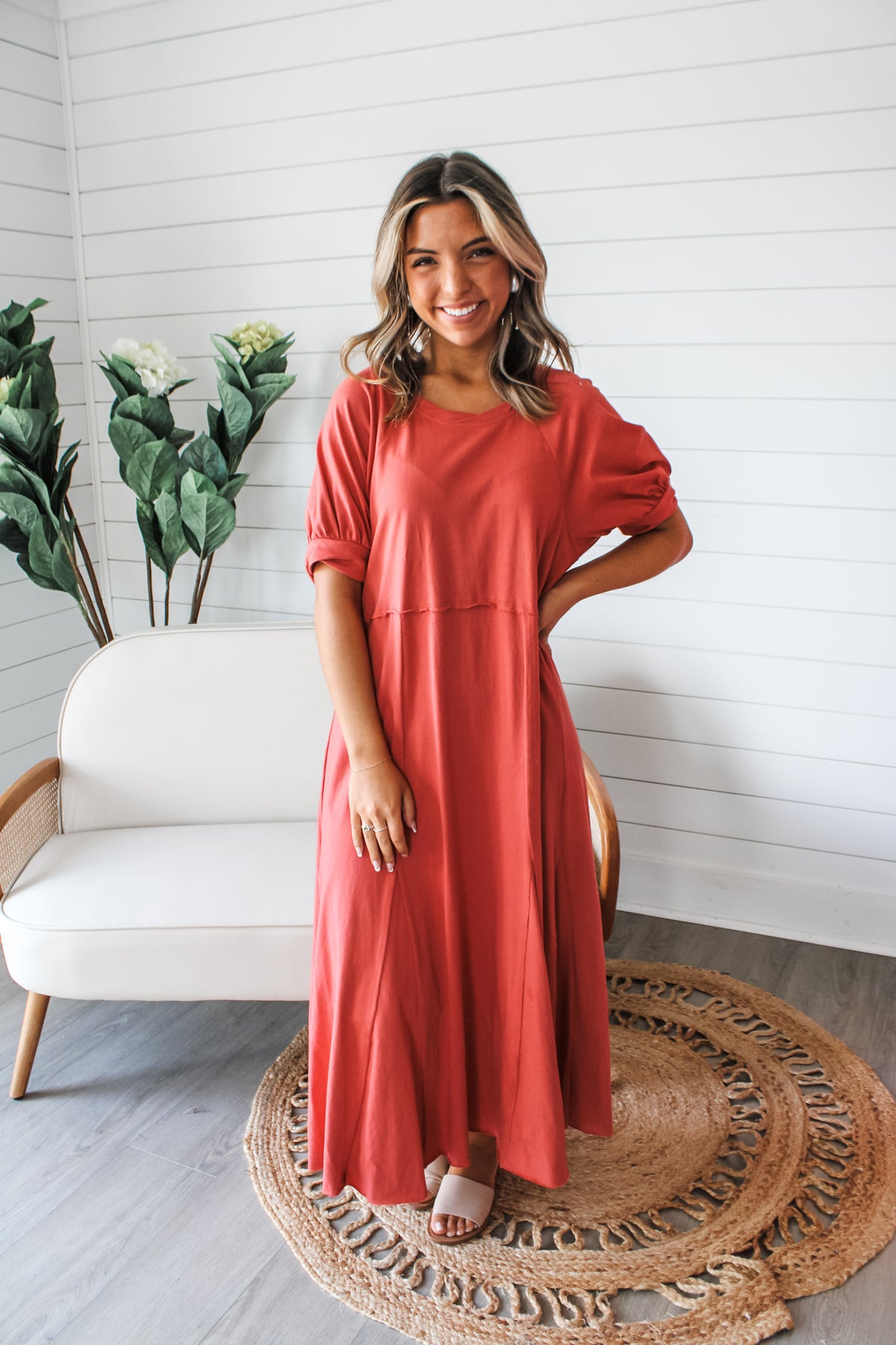 Charlotte Cotton Maxi Dress • Red Clay