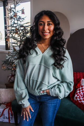 Snuggle Up Hoodie • Sage