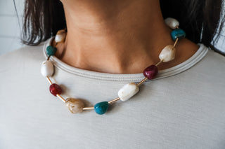 Polished Perfection Necklace • Teal Multi