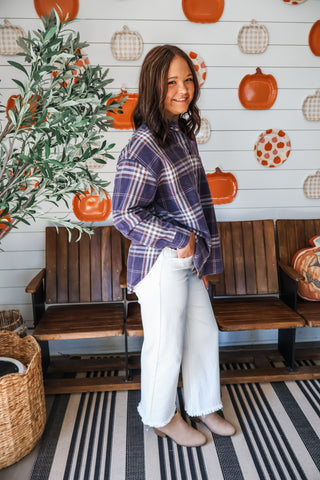 Boots & Bonfires Plaid • Purple