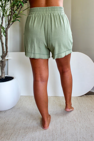 Summer Sale 28 • Frayed Edge Linen Shorts - FINAL SALE