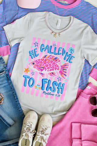 He Called Me To Fish Graphic Tee • Silver