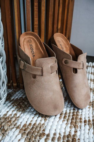 Bowen Buckle Clog • Taupe