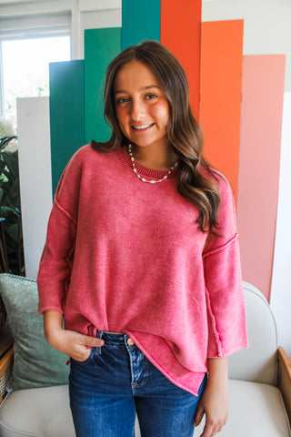 Cool Nights Mineral Sweater • Cherry Red - FINAL SALE