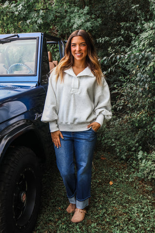 Aspen Snap Button Pullover • Ash Grey