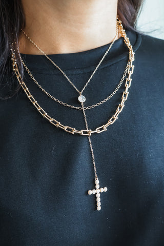 Beauty In Believing Layered Necklace • Gold