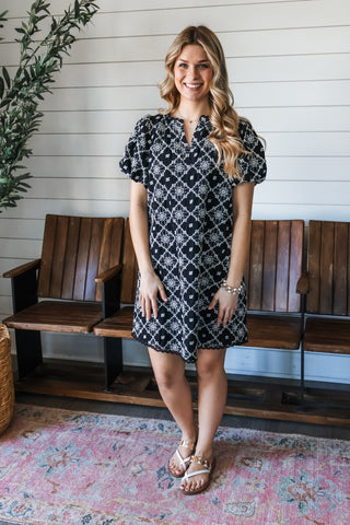 Enchanted Beauty Embroidered Dress • Black