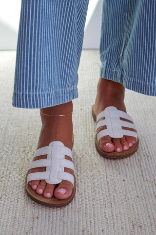 Kenley Strappy Slide • White