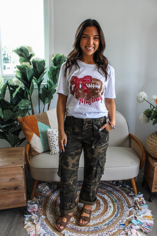 Team Spirit Mustangs Football Graphic Tee • Heather Grey - FINAL SALE