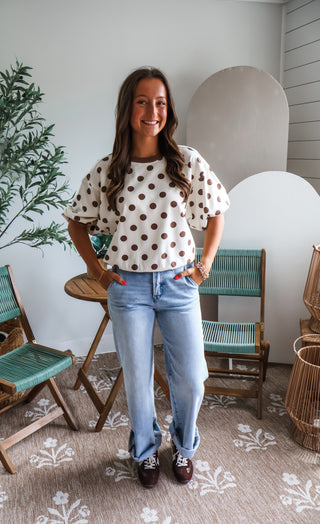 Poppy Polka Dot Pullover • Cream