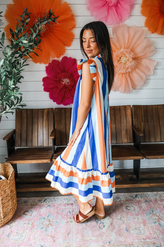 Harbor Stripes Midi • Blue Mix