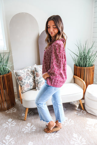 Rustic Ruffles Top • Burgundy