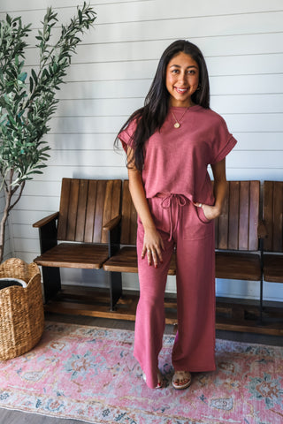 Breeze On By Pant Set • Canyon Rose