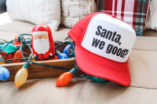 Santa We Good Trucker Hat • White/Red