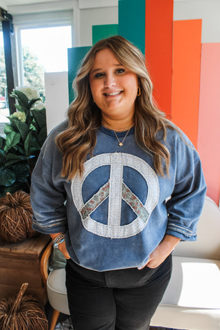 Peace Out Patchwork • Denim - PLUS