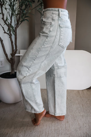 Camila Barrel Leg Jean • Pistachio