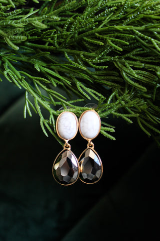 Polished Perfection Dangle Earrings • Smoke