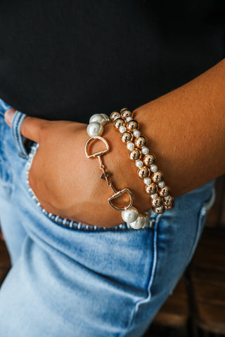 Saddle Up Bracelet Set • Pearl