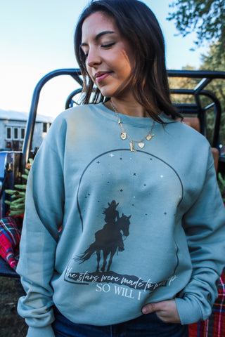If The Stars Were Made To Worship Graphic Sweatshirt • Sage