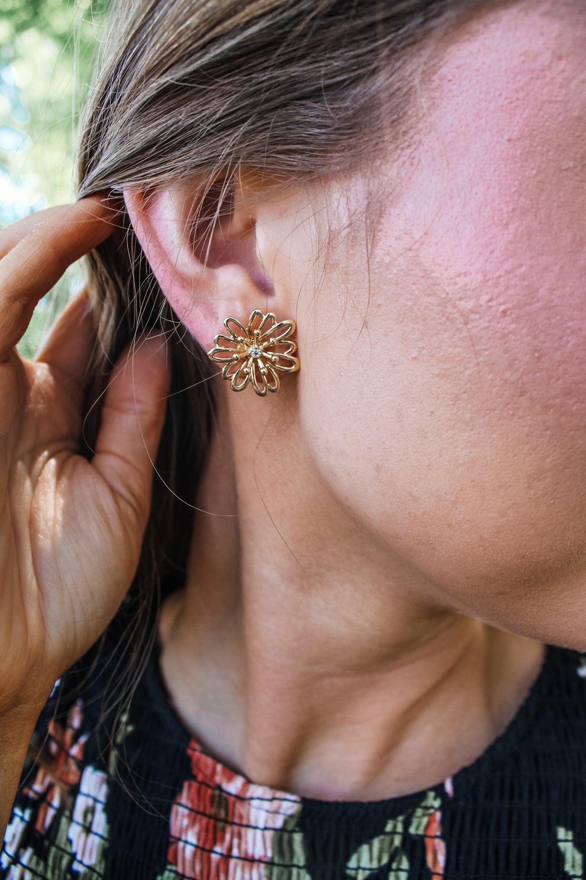 Secret Garden Flower Earrings • Gold - FINAL SALE