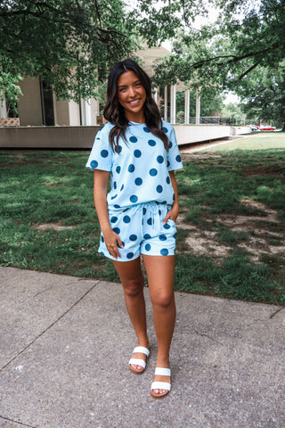 Fun Fest Polka Dot Short Set • Blue