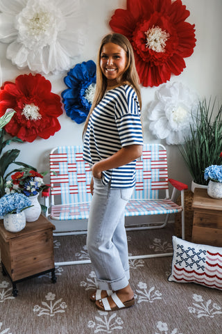 Long Weekends • Navy Stripe