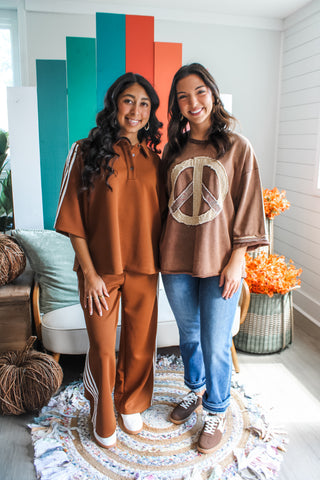 On The Right Track Pants • Caramel