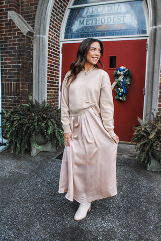 Satin Stunner Tank Dress • Champagne