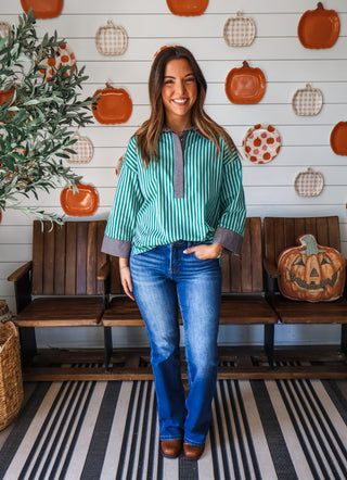 Stripe This Way • Brown/Green