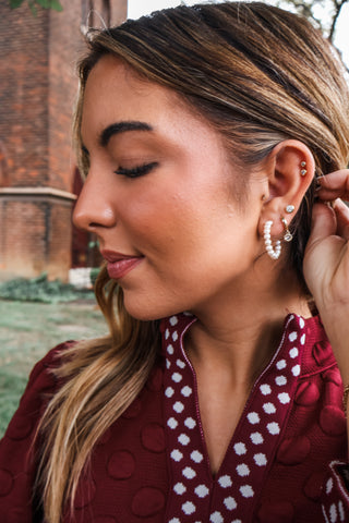 Everyday Classic Hoop Earrings • Pearl