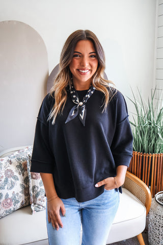 Pretty In Polka Dot Scarf Necklace • Black