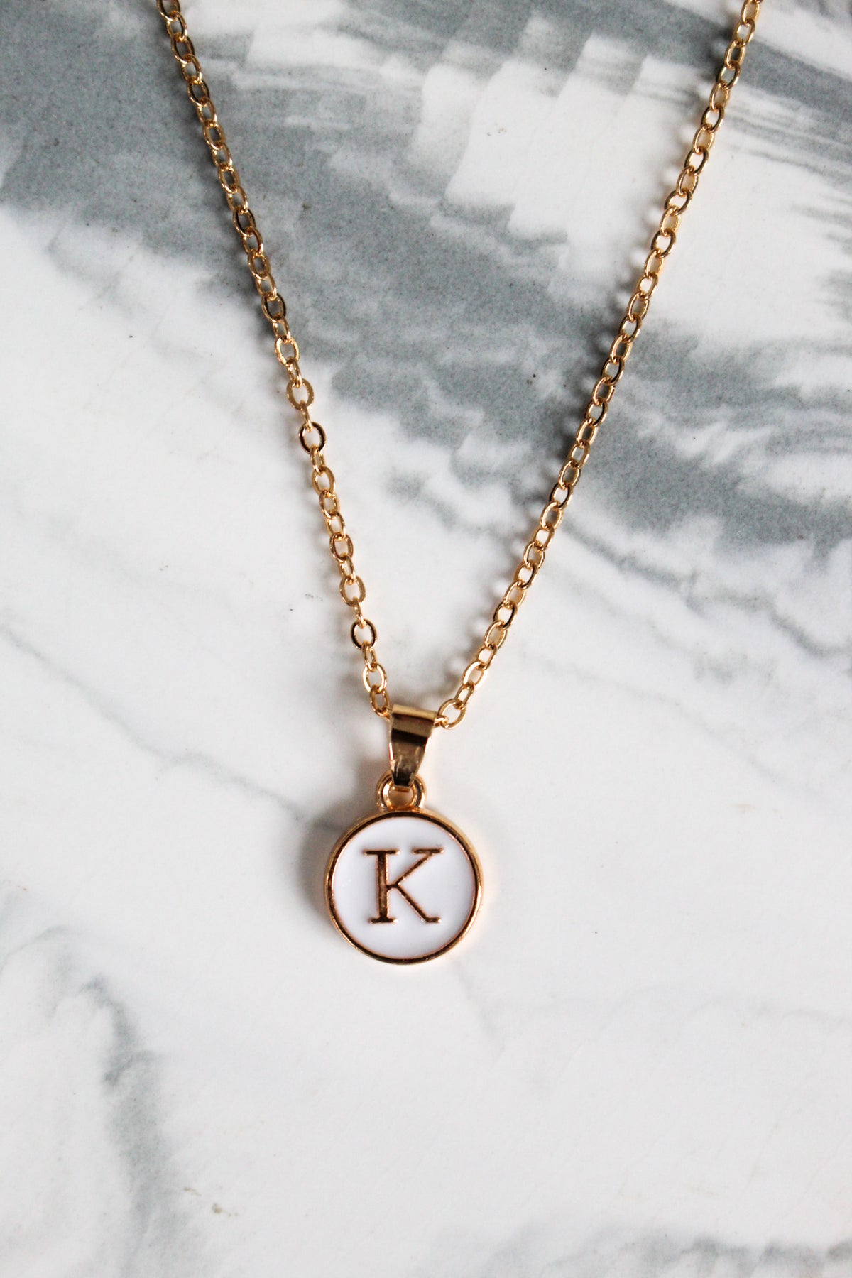 Forever Yours Initial Necklace • K